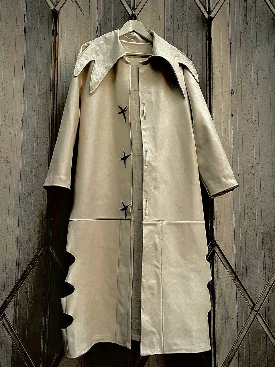 Leather Trench Coat «The Process of Becoming Samson»